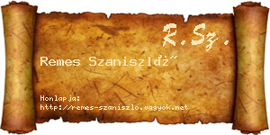 Remes Szaniszló névjegykártya